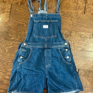 Levi's Dark Blue Denim Overalls with Contrast Stitching